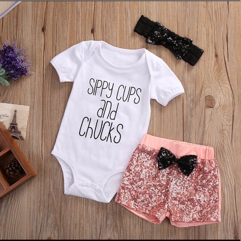 Sippy Cups and Chucks 2 Piece Set.